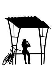 Wall Mural - Sport people whit bike on white background