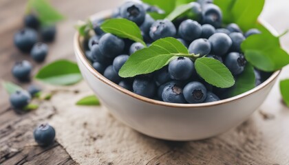 Wall Mural - view of fresh arrangement ripe blueberries for fruit background
