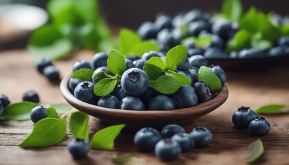 Sticker - view of fresh arrangement ripe blueberries for fruit background