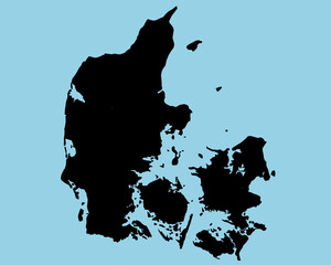 Wall Mural - denmark map silhouette