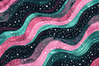 Mysterious purple wave pattern background material, Generative AI