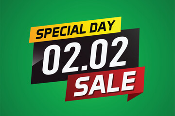 2.2 Special day sale word concept vector illustration with ribbon and 3d style for use landing page, template, ui, web, mobile app, poster, banner, flyer, background, gift card, coupon

