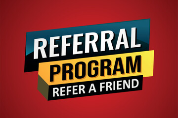 referral program referral a friend poster banner graphic design icon logo sign symbol social media w