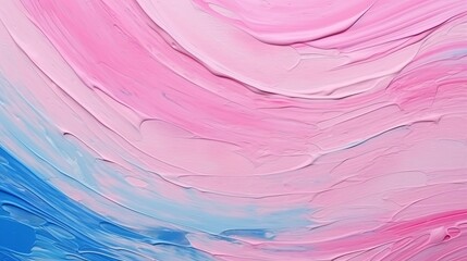 Sticker - Abstract pink oil paint texture spread across a blue canvas, providing a minimalistic background with ample copy space.