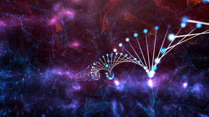Poster - abstract dna chain illustration background.