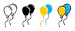 Balloons Vector Illustration Set. Holiday Festive and Event Helium Balloon sign suitable for apps and websites UI design style.
