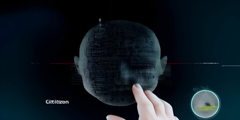 web the to connect concept intelligence artificial and digitization code software with Head