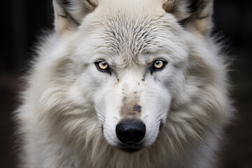 Wall Mural - Face of wild white wolf