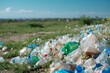 An example of plastic and other litter or garbage thrown in the desert causing potential environmental concerns. Recycling is a work in process