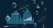 © vectorfusionart - Image of diverse graphs and financial data on navy background