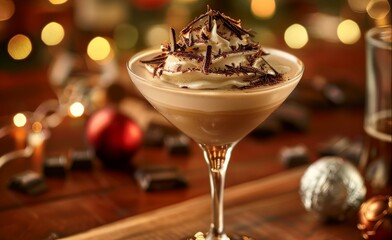 Wall Mural - Enjoy Amarula liqueur garnished with chocolate shavings and whipped cream