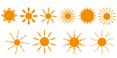 Poster - A selection of the sun. Various options for depicting the sun.