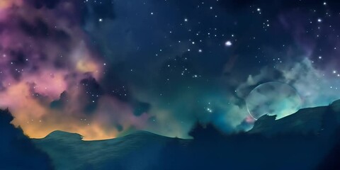 Wall Mural - image sky starry fantasy with background Abstract