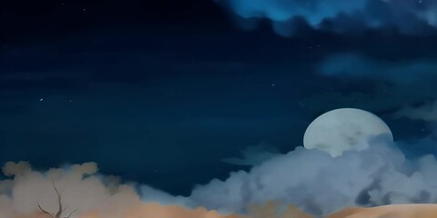 Wall Mural - moon and clouds