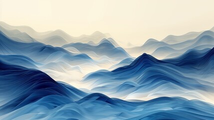 Poster - An abstract background with patterns drawn by hand and an art background of a natural landscape.