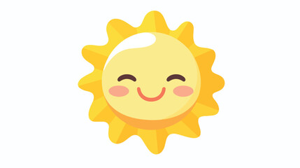  Kawaii sun icon flat vector isolated on white background