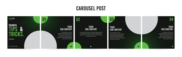 Wall Mural - stunning carousel post template, editable social media layout design, business instagram & linkedin 