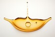 A singular oil droplet separated and set apart on a white background