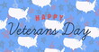 Image of veterans day text over multiple stars