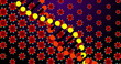 Image of dna over red cells on violet background