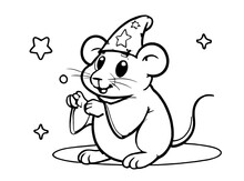 wizard mouse coloring page