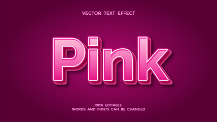 Canvas Print - pink editable 3d text effect