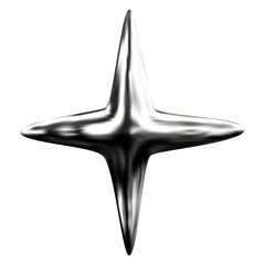 Wall Mural - y2k chrome elements for design. vector vintage metal shape