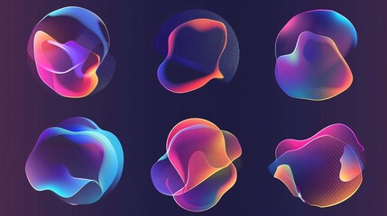 Poster - This is an abstract blur gradient circle shape with gradation of fluid color on a transparent background. Modern set of soft geometric form mesh elements with blurry effects.