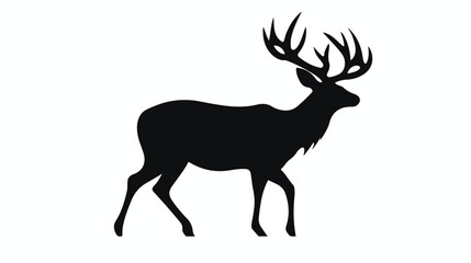  Deer isolated vector silhouette icon flat vector 