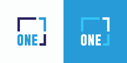 Poster - Vector logo design with square lines and number 1 in a modern, simple, clean and abstract style.