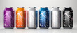 Design mockup featuring aluminum cans 