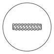 Rebar reinforcement icon in circle round black color vector illustration image outline contour line thin style