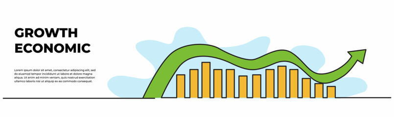 Wall Mural - Vector illustration of growth chart symbol. Business, marketing and finance concept design. 