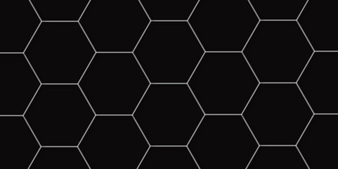 Poster - Abstract background with hexagon and black hexagonal background design. luxury geometric black pattern mesh cell texture. dark gray honeycomb texture background. geometric patterns drop shadow.