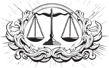 Vektor legal justice scale icon classic