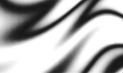 Aufkleber - Monochrome gradient halftone dots background. Overlay png illustration. Abstract grunge dots on transparent background
