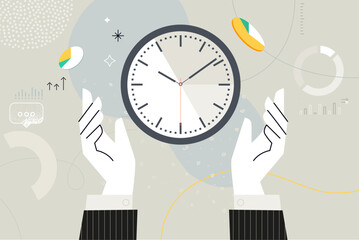 Poster - Business concept illustration. Vector illustration of time management, event, deadline, efficiency, productivity. Creative concept for web banner, social media banner, business presentation, marketing