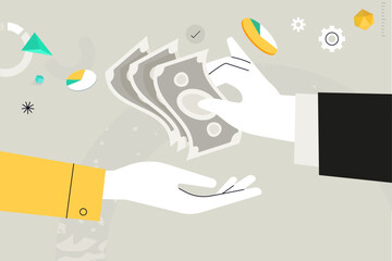 Poster - business concept illustration. vector illustration of payment, finance, banking, earnings. creative 