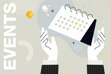 Poster - business concept illustration. vector illustration of event, schedule, calendar, organizer. creative