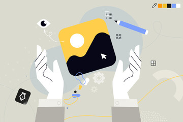 Poster - business concept illustration. vector illustration of photography, image, gallery. creative concept 