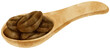 watercolor Roasted coffee beans in wooden spoon