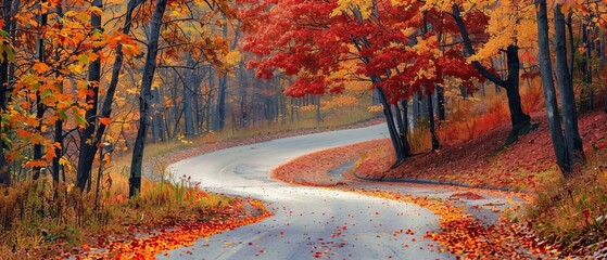 Sticker - autumn landscape in the park