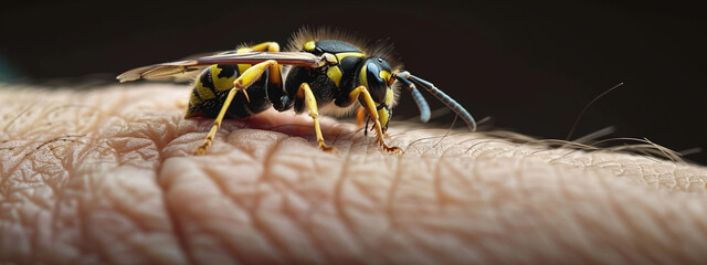 Wall Mural - wasp sting close-up