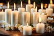 white candle with beautiful back ground
