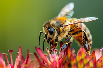 Wall Mural - bee on flower