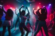 © mirifadapt - Group of people dancing in a nightclub, dancing energetic friends