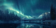 Aurora boreale. Panorama nordico. Sfondo.