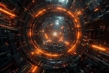 Wall Mural - Glowing Circuit Board A Futuristic, High-Tech Marvel Generative AI