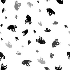 Poster - Seamless vector pattern with funny frogs, creating a creative monochrome background with rotated elements. Vector illustration on white background