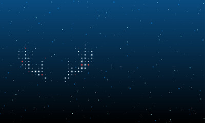 Poster - On the left is the deer horns symbol filled with white dots. Background pattern from dots and circles of different shades. Vector illustration on blue background with stars